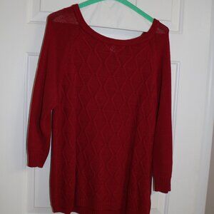 Croft and Barrow Large ¾ sleeve sweater; Red